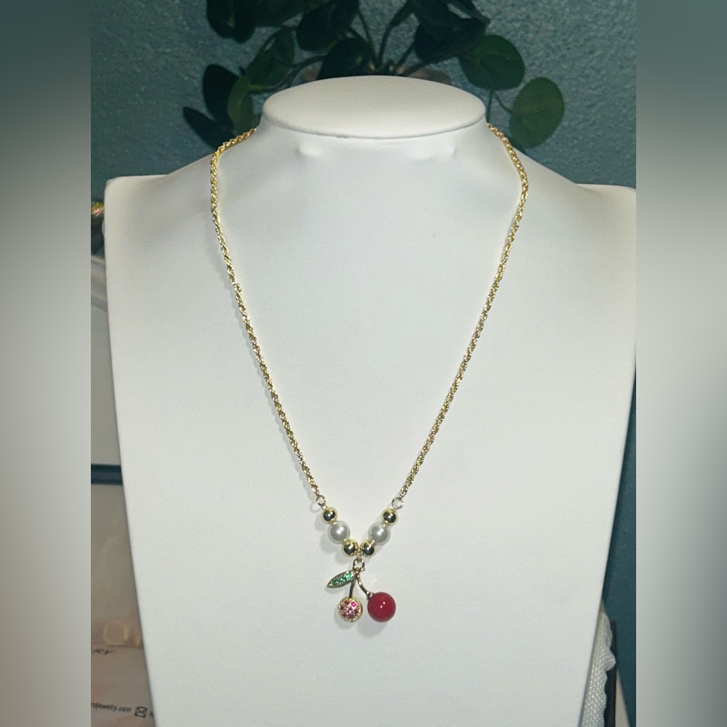 18k Gold Plated Cherry Necklace 18$